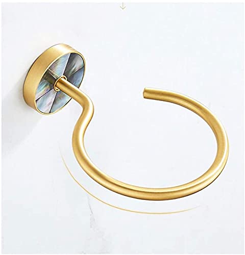 Cepillo de baño Escobilla de inodoro creativa, soporte de escobilla de inodoro de montaje en pared sin perforaciones, base de cerámica duradera y escobilla de inodoro con mango de cobre Elegante