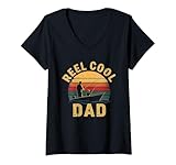 Photo Gallery donna reel cool dad fisherman daddy festa del papà maglietta con collo a v Photo Gallery donna reel cool dad fisherman daddy festa del papà maglietta con collo a v