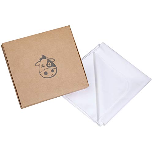 Wasserdichter Matratzenschoner/Mehrweg Wickelunterlage aus Bio-Baumwolle für Babys und Kleinkinder - OEKO-TEX 100 zertifiziert, Matratzenauflage Matratzenschonbezug - weiß