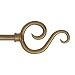 Kenney Scroll Hook Window Curtain Rod, 48 to 84-Inch, Antique Brass