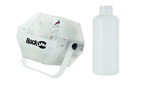 RockJam BB-AC-2 Lightshow Bubble Machine with Built-In LED Lights & 1 Liter of Bubble Liquid