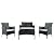YINRUIN 4 Piece Patio Furniture Set, Outdoor PE Rattan Sectional Sofa with Coffee Table - All-Weather Wicker Conversation Set for Patio, Backyard, Garden