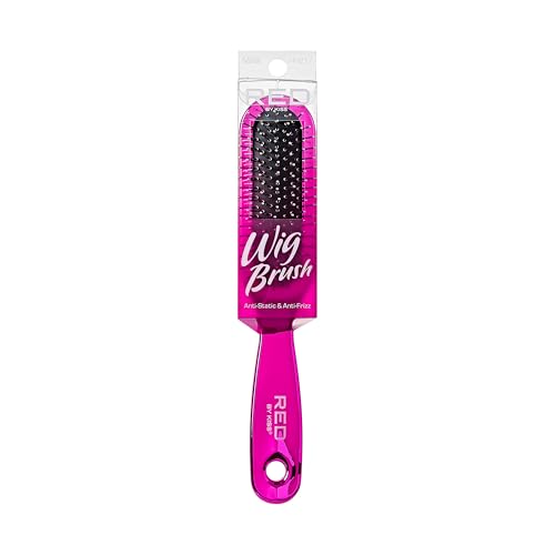 RED by Kiss Anti-Static & Anti-Frizz Wig Brush with Stainless Steel Knot-Free Bristles for Easy...