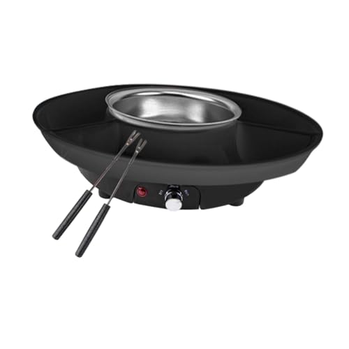 F Fityle Pot à fond électrique Set Kit de fondue au chocolat Fonction EU Poule de service détachable Gadgets de cuisine de température Solid Gadgets pour les, Noir