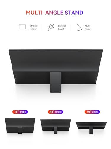 Image of UPERFECT Portable Monitor, 15.6 inch 1080P Ultra-Slim IPS Display | 125% sRGB, USB-C & HDMI, Plug & Play, Built-In Stand, Dual Speakers, Portable Gaming Screen for Laptop & Console