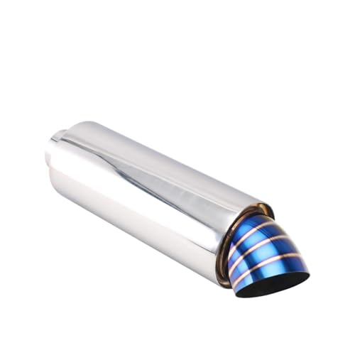 Tuyau d'échappement 2.5'' ID sport en acier inoxydable à pointe bleue brûlée pour voiture