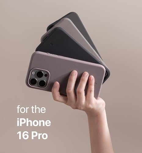 TineeOwl for iPhone 16 Pro Magnetic Case, [Covered Camera Control Button], Compatible with MagSafe, TPU, Minimalist, Slim/Thin, Grippy - Dune Series (Almost Black, iPhone 16 Pro)