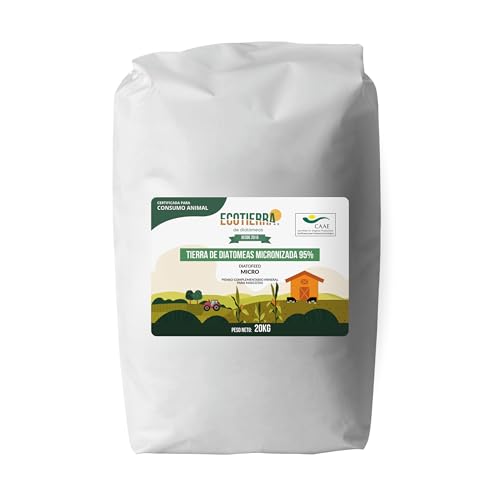 ECO Tierra de Diatomeas® Micronizada 20kg – Complemento Mineral a base de Tierra de Diatomeas, Sin calcinar, para Alimentación Animal – Seguridad, Calidad y Compromiso desde 2015