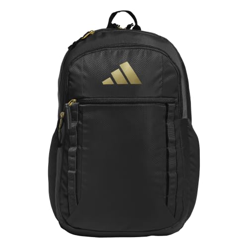 Image of adidas Excel 6 Backpack, Black /Gold Metallic /7.5, OSFA, Excel 6 School Backpack - Bookbag for Laptop Work Travel, 34l