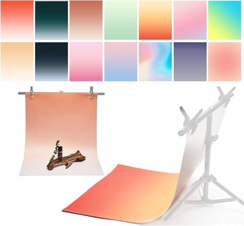 ZUOMIDIE - ZUOMIDIE 7PCS 14Patterns Photography Gradual Background Paper Without Stand, Double-Sided Waterproof Reusable 34x23 in Morandi Photo Tabletop Backdrops for Food Jewelry Cosmetics Makeup