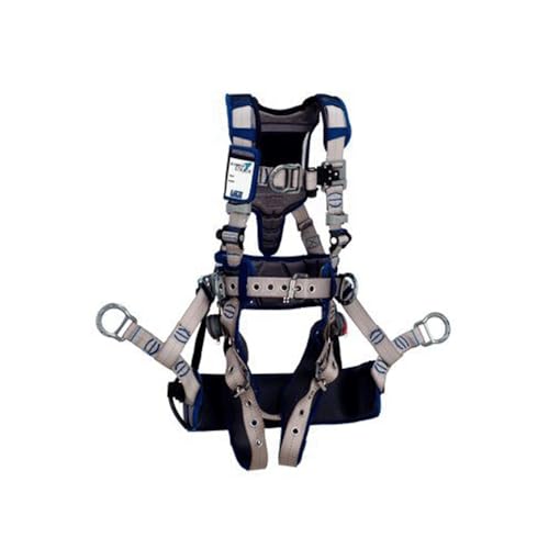 Image of 3M DBI-SALA 1112588 ExoFit STRATA, Aluminum Back, Front, & Side D-Rings, TB Leg Straps with Sewn in Hip Pad & Belt, X-Large, Blue /Gray