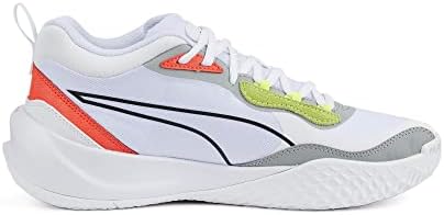 PUMA Men's Playmaker Pro Sneaker, White-Fiery Coral, 10.5 | Image 3