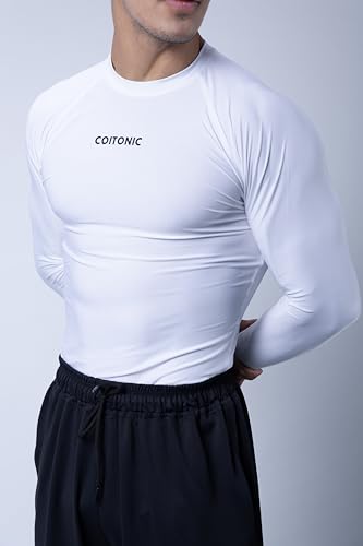 Image of COITONIC Men's Full Sleeve Compression T-Shirt - Athletic Base Layer for Gym, Sports & Fitness Training