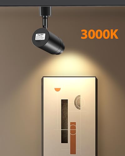 TuyuBEE Zoomable LED Track Light Kit with 6.6FT H Type Rails, Dimmable Black Track Light Fixtures, 3000K CRI90+ 12W 1000lm - Thumbnail 4