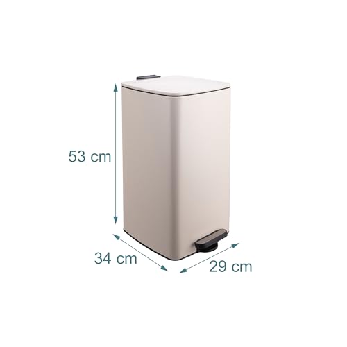 Caneca de basura cocina 30 litros beige con pedal miniatura 4