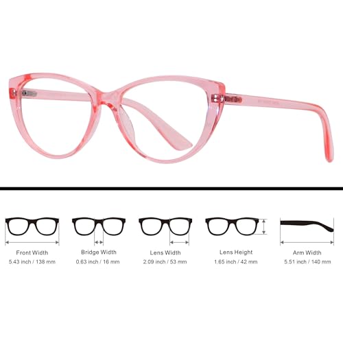 Image of ANDWOOD Blue Light Blocking Glasses Women Bluelight Blocker Computer Cateye Clear Cat Eye Eyeglasses Frame AR003