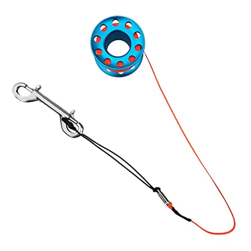 Carrete de buceo compacto de aluminio con cabo para snorkel submarino 7