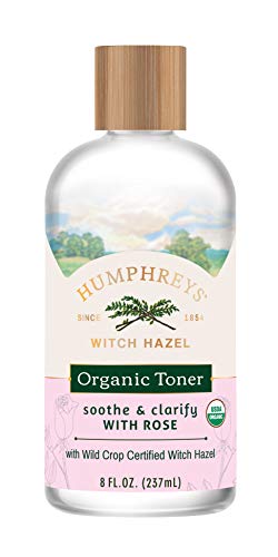 Humphreys Clarify + Soothe Witch Hazel with Rose Organic Toner, Clear, 8 Oz