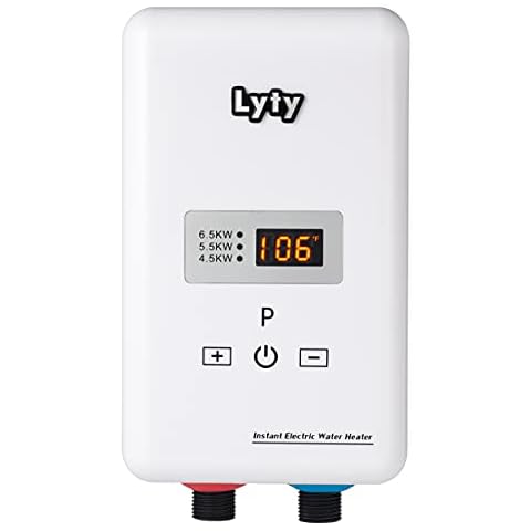 Mini Electric Instant Tankless Hot Water Heater with Remote Control 6.5kw 240V 220V Point of Use Thermostat Water Heater for Bathroom Kitchen RV Cover