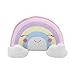 Little Love by NoJo Rainbow Shaped Plush Sherpa Decorative Pillow with Clouds, Pink/Lilac/Yellow/White/Pink/Lavender