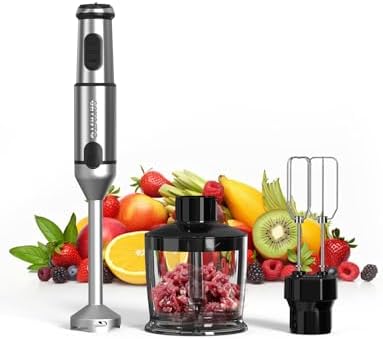 Immersion Blender Handheld GAVASTO Hand Blender,20 Speeds and Tur...