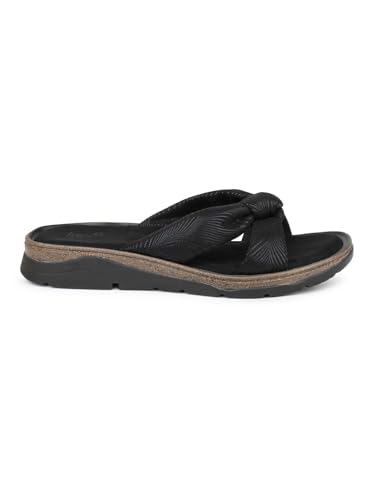 Image of Inc.5 womens Women Black Printed Open Toe Flats With Knot Detail Sandal