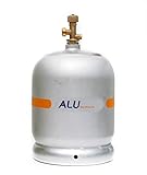 Alu Propangasflasche / Gasflasche 2 kg mit abnehmbaren Gasventil (Propan-Gasflasche Aluminium f. Marine, Caravan, Camping-Kocher Alu-mini Gas-Flasche Camping-gaz-grill, kleiner als 3 kg/ 5 kg / 11 kg)