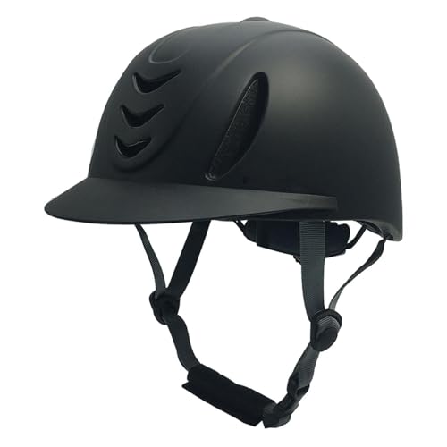 QUILSTM Casco de equitación Profesional, Ajustable, Resistente a Golpes, cómodo y práctico, Equipo Deportivo para Exteriores, Suministros ecuestres, Equipo, Negro Completo