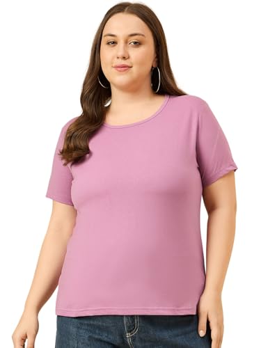 Image of CUPID Women Plus Size Comfortable Cotton Casual T-Shirt, Sleep, Night, Yoga, Daily Gym n Lounge Wear Short Tops for Ladies