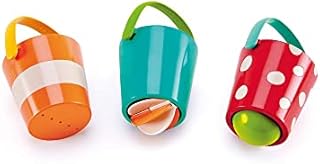 Hape Happy Buckets Set , Three Water Wheel Bath Time Toys for Toddlers, Multicolour