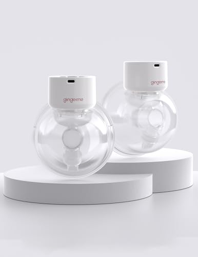 Image of Breast Pump, Wearable Breast Pump, Electric Hands-Free Breast Pumps with 3 Modes, 9 Levels (White, 2 Count)