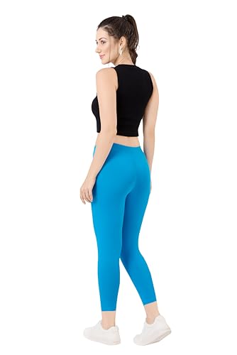 Image of TRASA Tailored Cut & Classic Fit Stretchable Cotton Fabric Mid-Rise Skinny Fit High Ankle Length /Cropped Length Leggings for Women, Available Size - M, L, XL, 2XL, 3XL, 4XL, 5XL