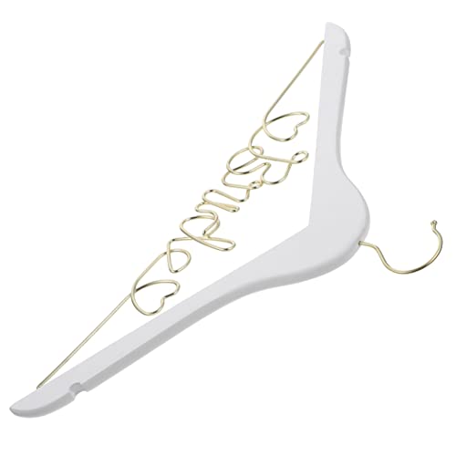 MUSISALY Unique Bridal Hanger Wedding Dress Wooden Wire Hanger for Bride Decorative Gold Bride