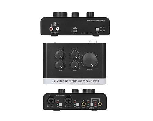 USB Audio Interface with 2X XLR/TRS Inputs, Phantom Power, USB-A/C Connectivity Perfect for Recording, Live Streaming, Podcasting Home Studio Use by Musicians Content Creators(OS3)