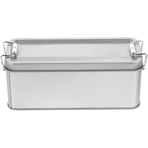 Alipis Vintage Tinplate Cookie Tin with Lid Small Metal Storage Box for Tea Snacks and Ingredients 5.90 X 2.36 X 2.36 in Cookie Container for Home Organization and Gift Giving