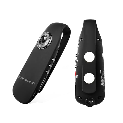 CAMMHD 1080P 32GB Body Cam Full HD Portatile Bodycam con Registrazione One-Touch, Rilevamento del Movimento, 3-7 Ore di Registrazione, Supporto alla Connessione OTG (Supporto Massimo fino a 512GB)