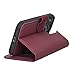 HARDISTON Compatible with iPhone 13 Pro Max Wallet Case, Handmade Genuine Leather, Detachable Magnetic Flip Cover Card Holders, Customizable, Horizontal Kickstand (Burgundy)