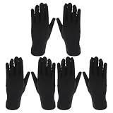 Lurrose Elastische Schwarze Spandex Handschuhe Universelle Größe 3 Paar Atmungsaktiv und Komfortabel für Schmuckinspektion und Kunsthandhabung