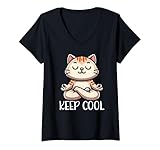 Photo Gallery donna cat keep cool yoga meditazione maglietta con collo a v Photo Gallery donna cat keep cool yoga meditazione maglietta con collo a v