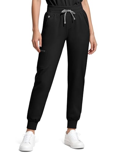 Image of Medical Scrubs for Women Pants, Soft Stretch & Breathable Joggers | Drawstring Womens Scrub Cargo Pants with 5 Utility Pockets, Bottoms Keep 12-Hour Shift Comfort for Healthcare Professionals
