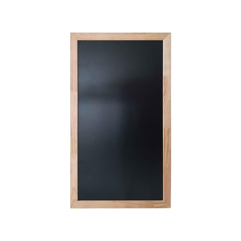 Ardoise murale double face moulure large en bois brut dimensions 104 x 59 cm