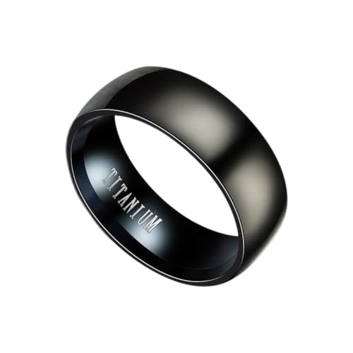 MAGIIE Bague Homme Titanium en Acier Inoxydable,Bague Homme Noir Band Anneau,Fantaisie Bijoux Pas Cher (Noir, 62)