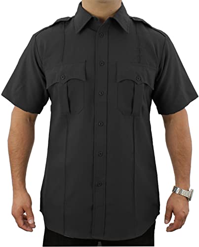 First Class 100% Polyester Short-Sleeve Men's Uniform Shirt Navy Blue
