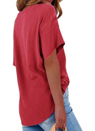 Womens Oversized Shirt Summer Casual Trendy Tshirts Cotton Crewneck Short Sleeve Basic Tops Tees4