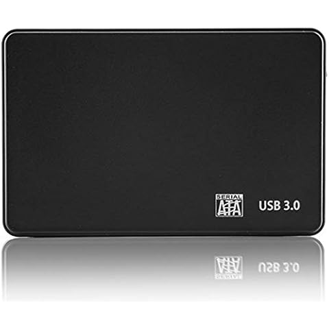 LUPO Hard Disk Drive External Enclosure Case Caddy - USB 3.0 SATA, 2.5 inch, for HDD, Solid State Drive SSD - Tool Free - BLACK Cover