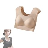 Women’s 2-in-1 Seamless Underwear with Built-in Shoulder Pad,High Elastic Comfortable Wireless Bra (Nude,X-Large)