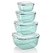 Grizzly 4er Set Frischhaltedosen (0,5L, 0,9L, 1,5L, 2,4L), quadratisch, Kunststoff, 100% Luft-/wasserdicht, mikrowellengeeignete Vorratsdosen, Mint