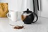 Café Olé Everyday Round Teiera Infusore Cestino Teiera in vetro Foglie sciolte 700 ml/24 oz, Nero, 700 ml / 0,7L #4