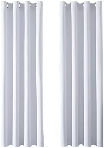 MRTREES Blackout Curtains Bedroom 54 Drop 2 Panels Light Grey Eyelet Thermal Curtain for Living Room Soft Texture Window Treatments for Kids 46x54 Inch 117x137 CM