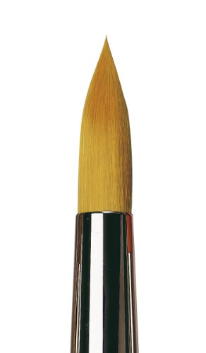 Image of DA VINCI Watercolor Series 5570 CosmoTop Nova Paint Brush, Round Synthetic with Short Green Handle, Size 24 (5570-24)
